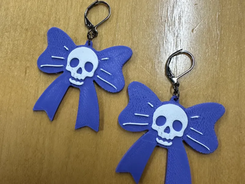 Skull Bow Earrings - Free Commercial License!