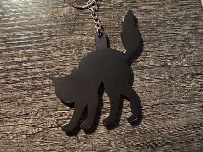 Black Cat Halloween Keychain