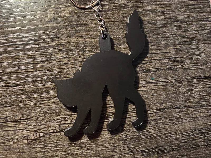 Black Cat Halloween Keychain