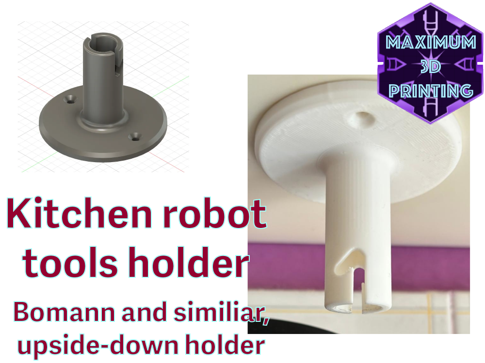 Upside-down tool holder for kitchen machine