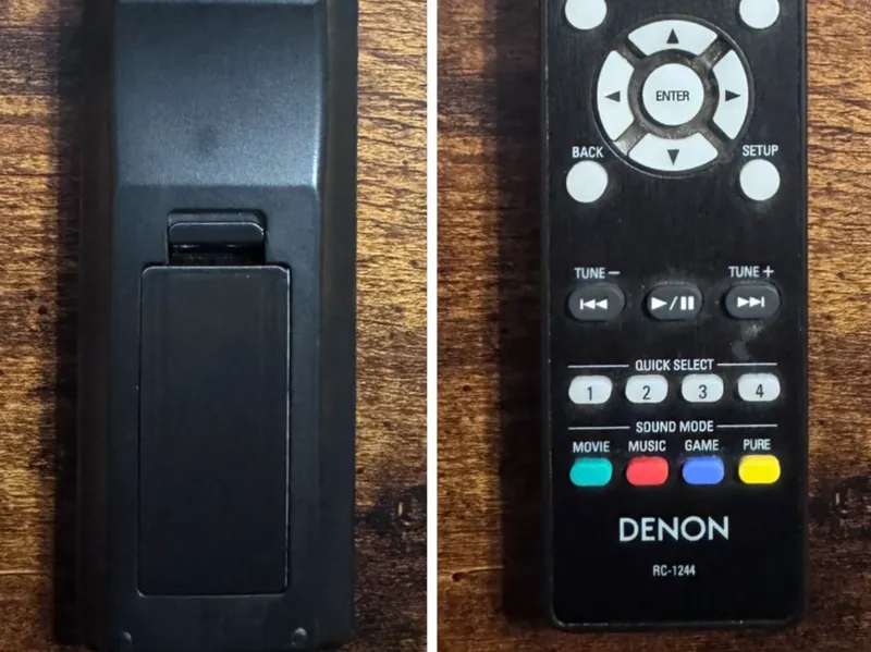 Remote battery cover for Denon Reciever