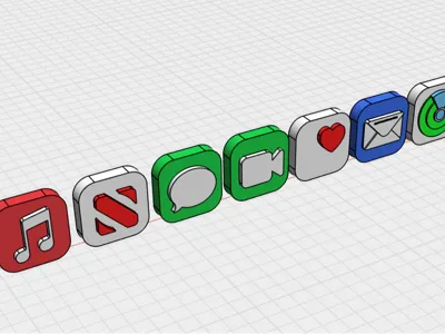 Apple-Style 3D Icon Set (40mm × 40mm)