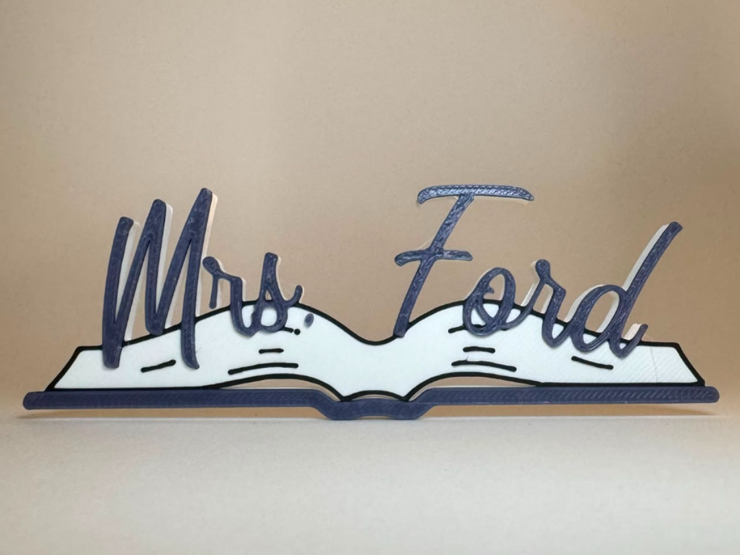Customizable Name Book Sign