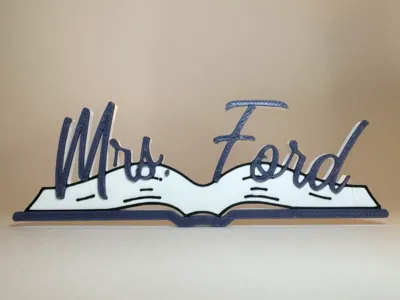 Customizable Name Book Sign