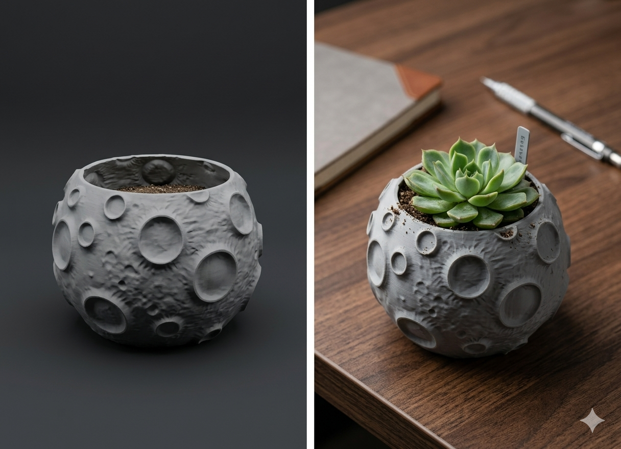 Miniatura 1 do modelo 3D Lunar Surface -  Vase Planter / Desk Organizer