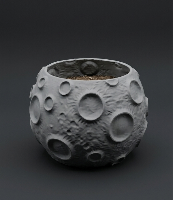 Miniatura 2 do modelo 3D Lunar Surface -  Vase Planter / Desk Organizer