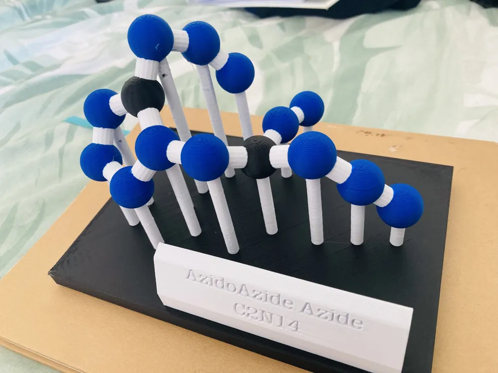 Azidoazide azide molecule most powerful explosive - Free 3D Print Model ...