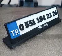 Vehicle parking number plate - Plain Version