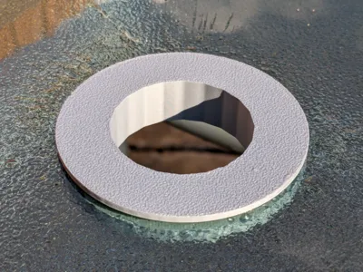 Glass Garden table hole protector.