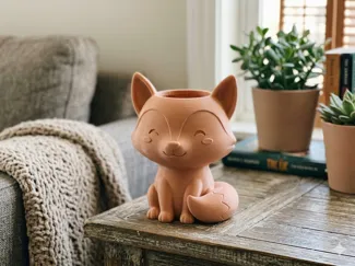 Whimsical Fox Planter Pot Organizer