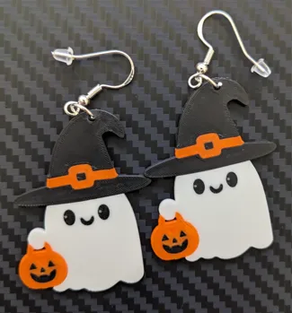 Cute Trick or Treating Halloween Ghost Earrings
