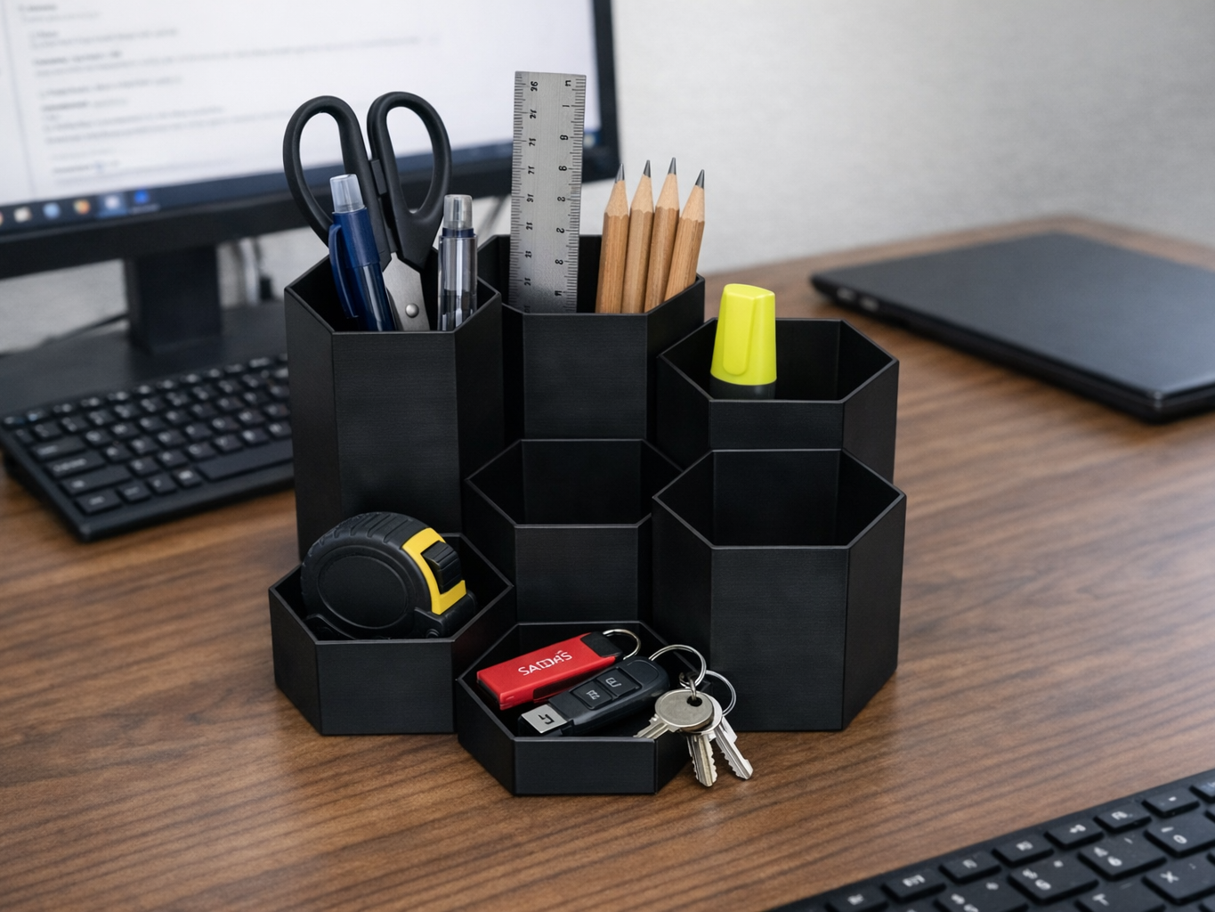 Honeycomb Desk Organizer -Optional Colored Inserts