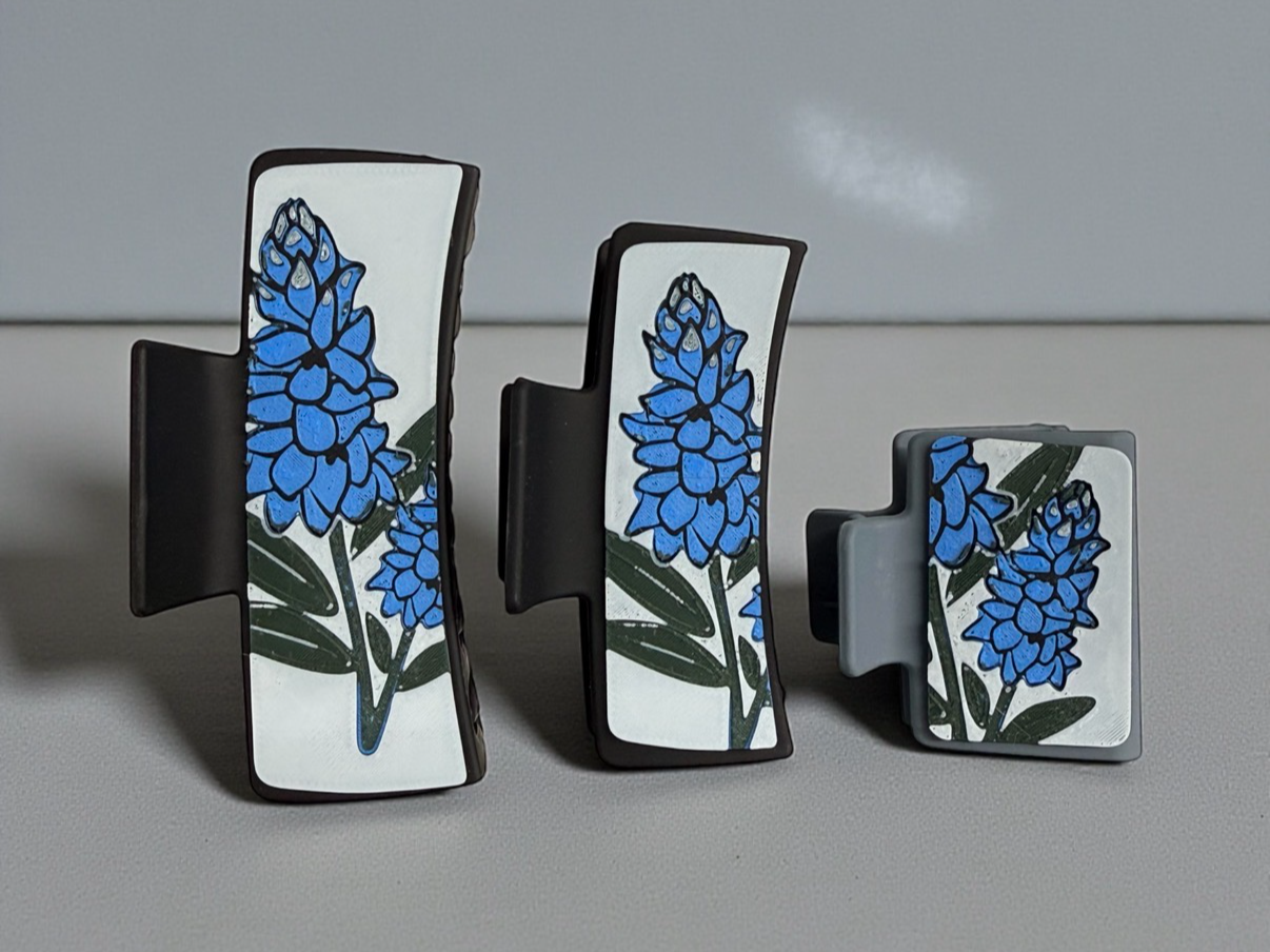 Blue Bonnet Flower Hair Clip Plates - Personal Use