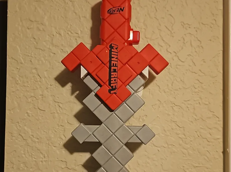 Minecraft NERF Sword Gun Wall Hook
