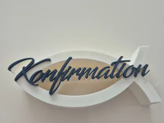 Konfirmation Fisch mit Namen, Datum