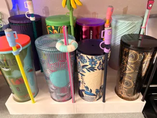 Quad Starbucks Tumbler Cup Display Stand