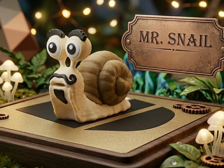 Mr. Snail - Cute Mustache Snail