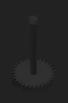 Large gear, longer shaft, small gear