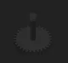 Large gear, shorter shaft, small gear