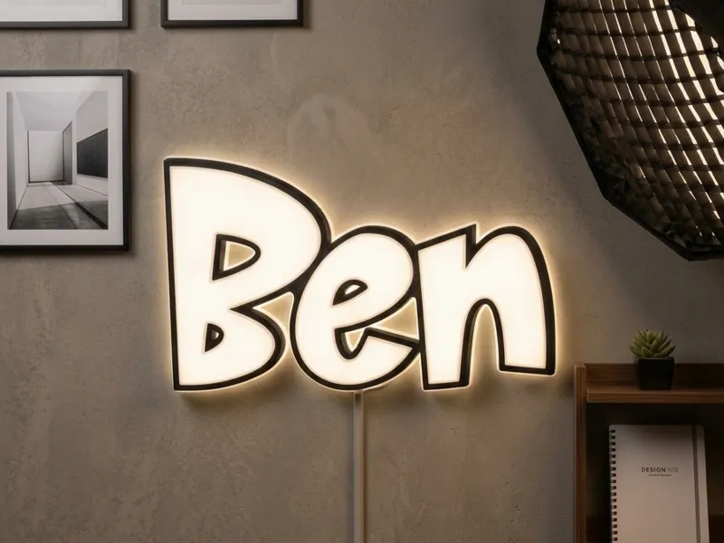 Insegna Led Nome 3D - Custom Lightbox - Ben