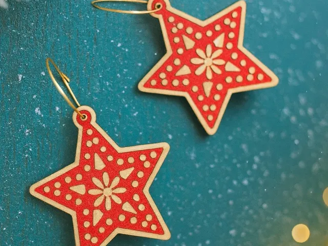 Pendientes estrellas navideñas