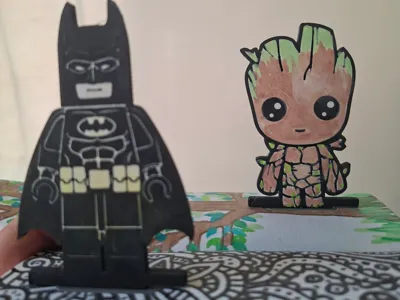 Batman and Groot surfing attachments
