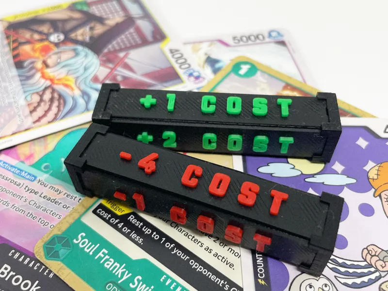 TCG Power Cost Markers ±1–4 | 3D Printed