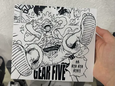 Luffy Gear 5 - Manga Panel - Hueforge