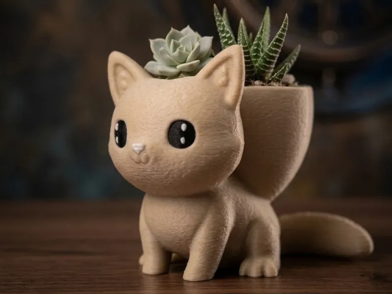 niedlicher minimalistischer Fuchs Blumentopf kawai