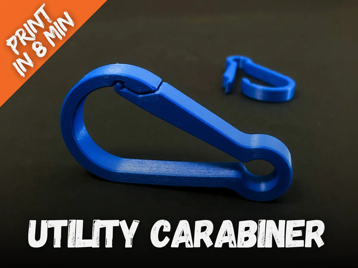 Utility Carabiner: Secure, Versatile Everyday Clip by 3D KIMBA MakerWorld: Download Free 3D Models - 3D model önizlemesi