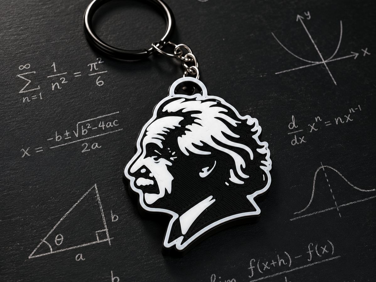 iconic Einstein keychain