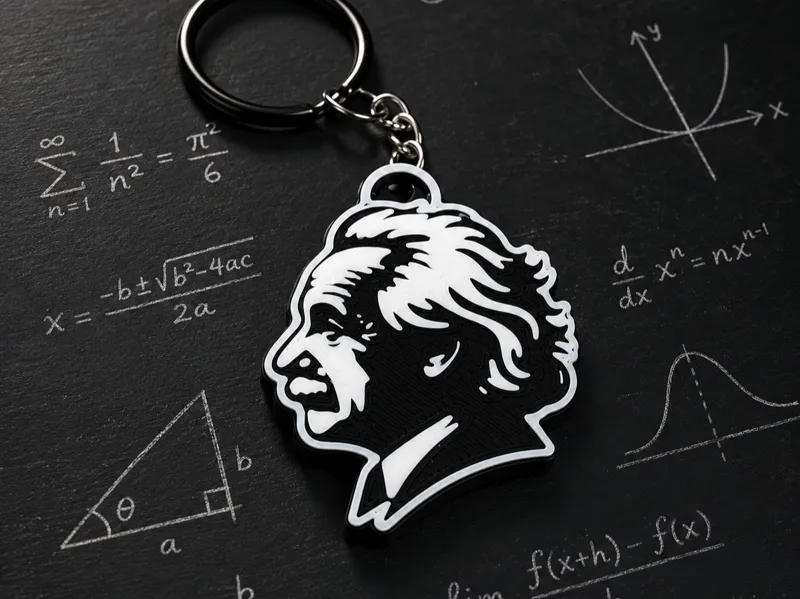 iconic Einstein keychain
