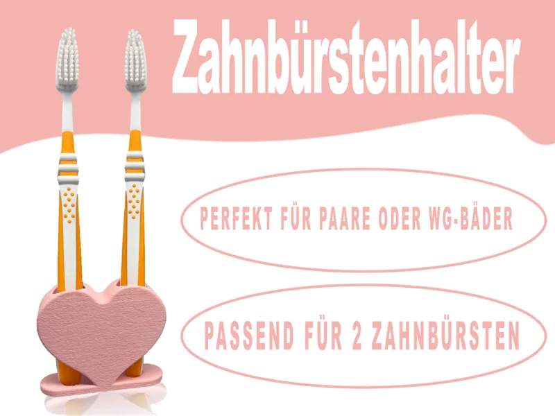 Herz-Zahnbürstenhalter für 2 Bürsten