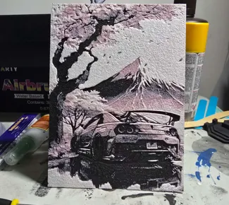 JDM Car In the Mountains Hueforge