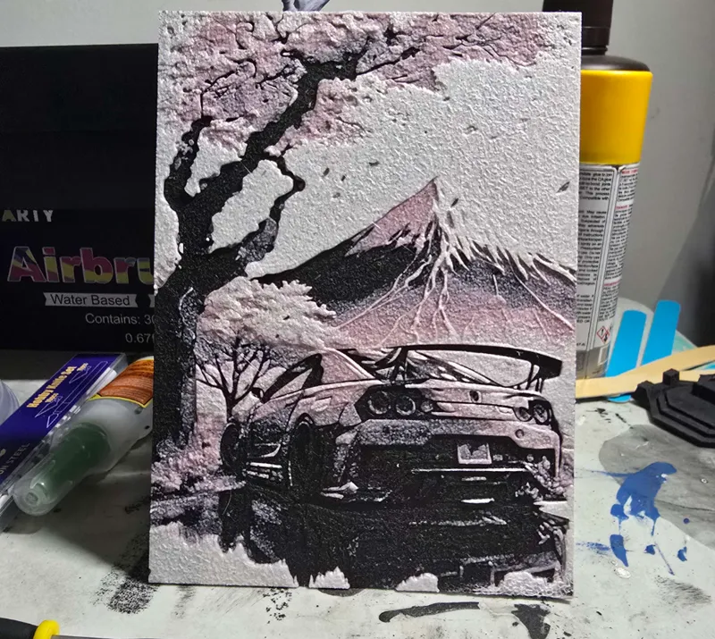 JDM Car In the Mountains Hueforge