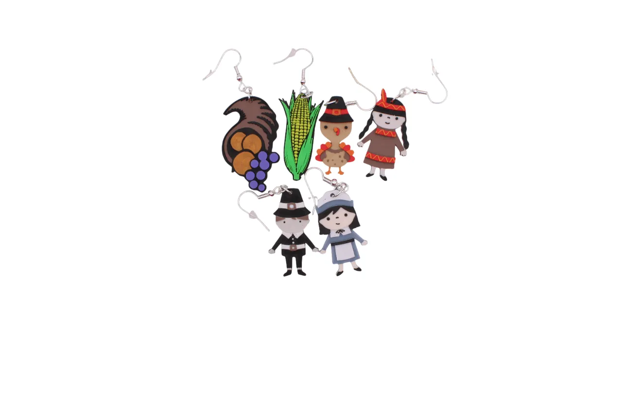 Thanksgiving Earrings Pt 1 - Pilgrims view 3