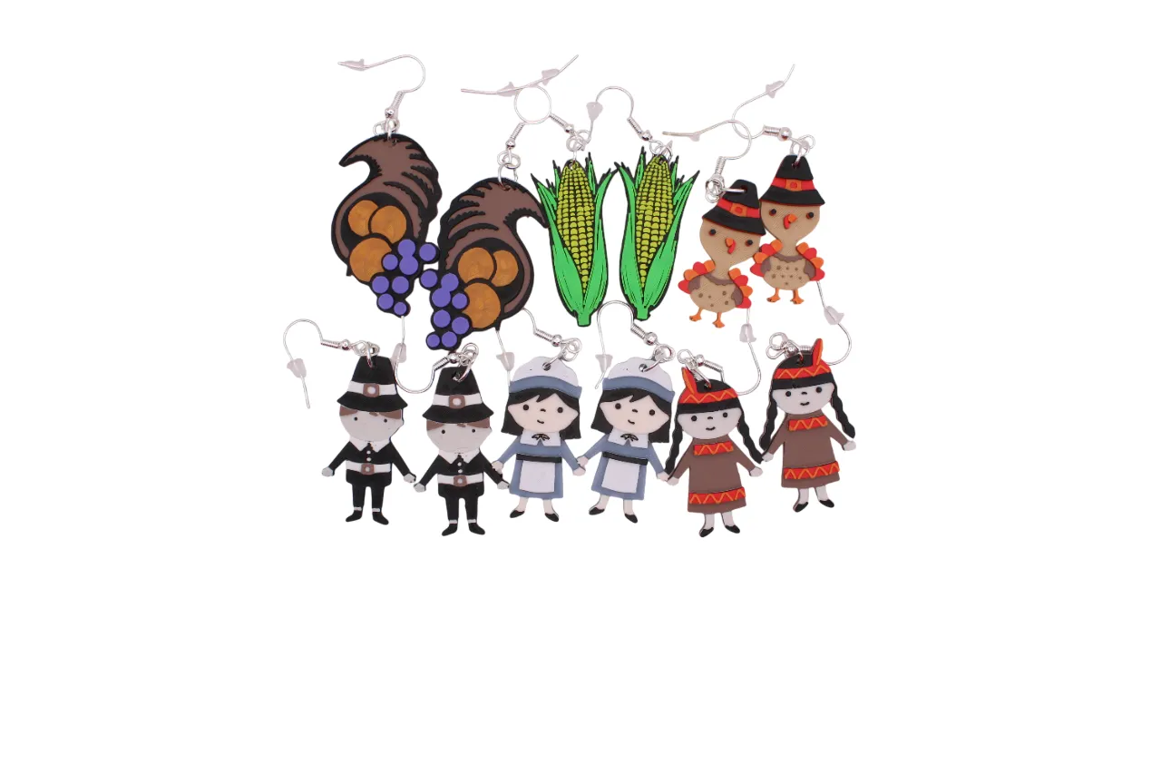 Thanksgiving Earrings Pt 1 - Pilgrims view 2