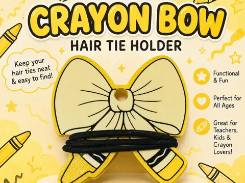 Accesorio para sujetar ligas de cabello: Crayon bow hair tie holder — referencia de MakerWorld