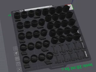 Ionic 20 ml Rack for skadis pegboard