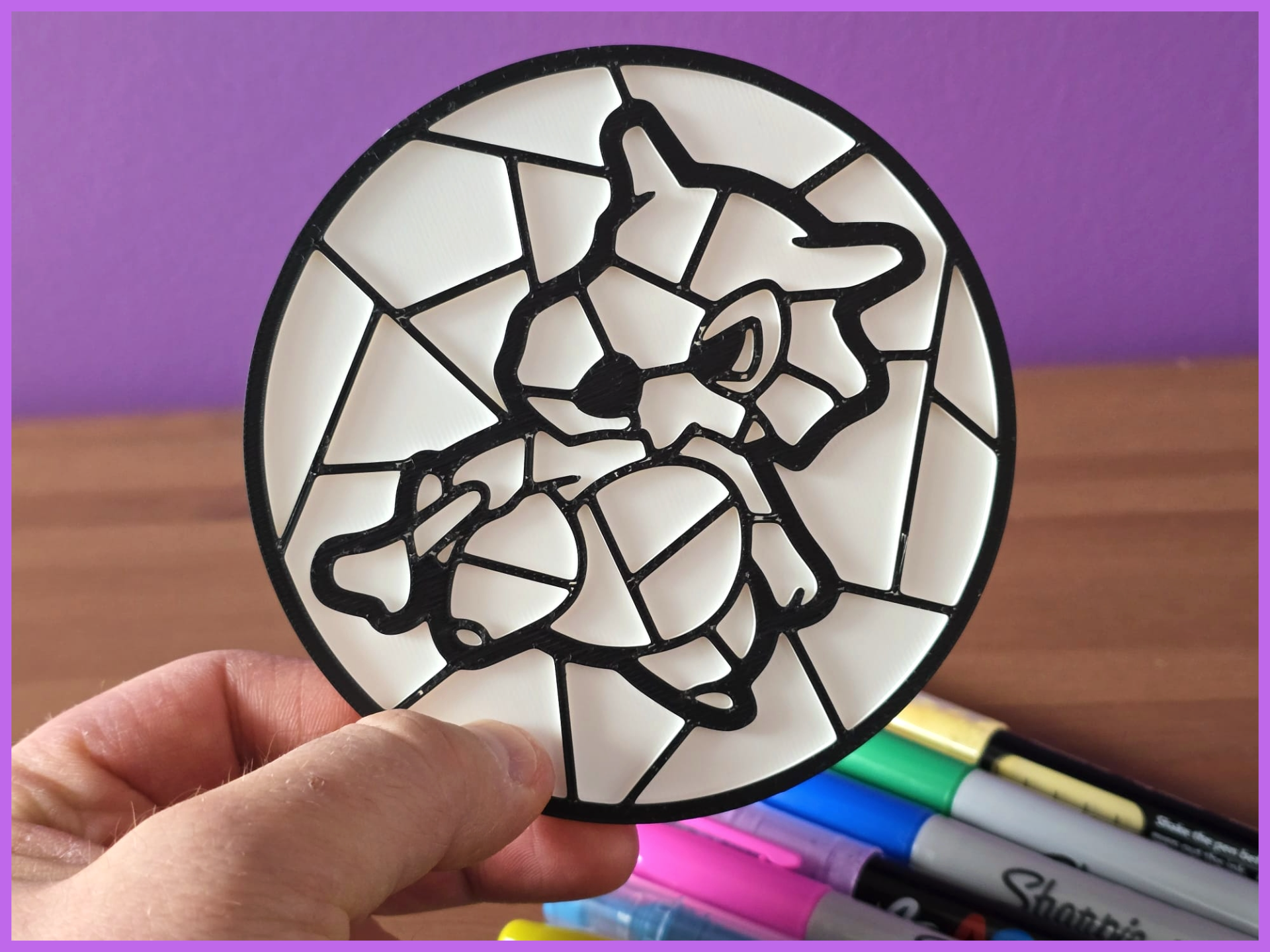 Cubone Pokemon Coloring Stained Glass DIY