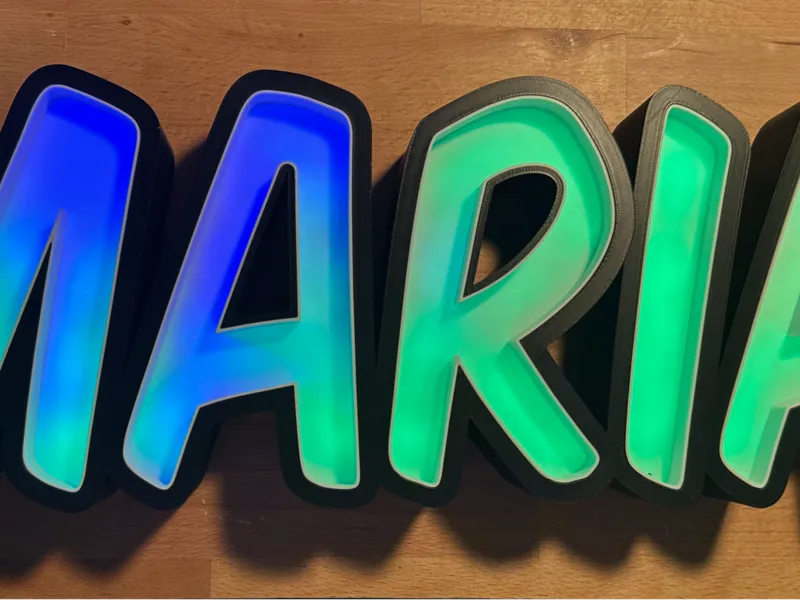 Namenslampe Lightbox Maria Letters