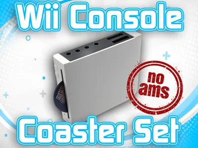 Wii Console & 10 Disc Coasters!