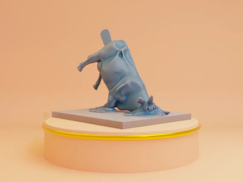 Moo-sicle -- Melting cow popsicle sculpture
