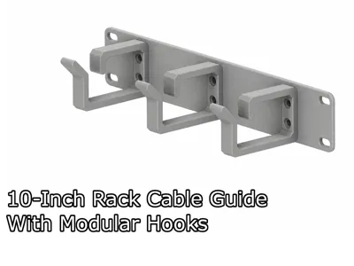 10-Inch Rack-Mount Cable Guide with Modular Hooks