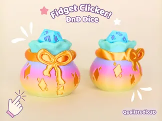 DND Dice Bag Fidget Cute-Print in Place-No Support