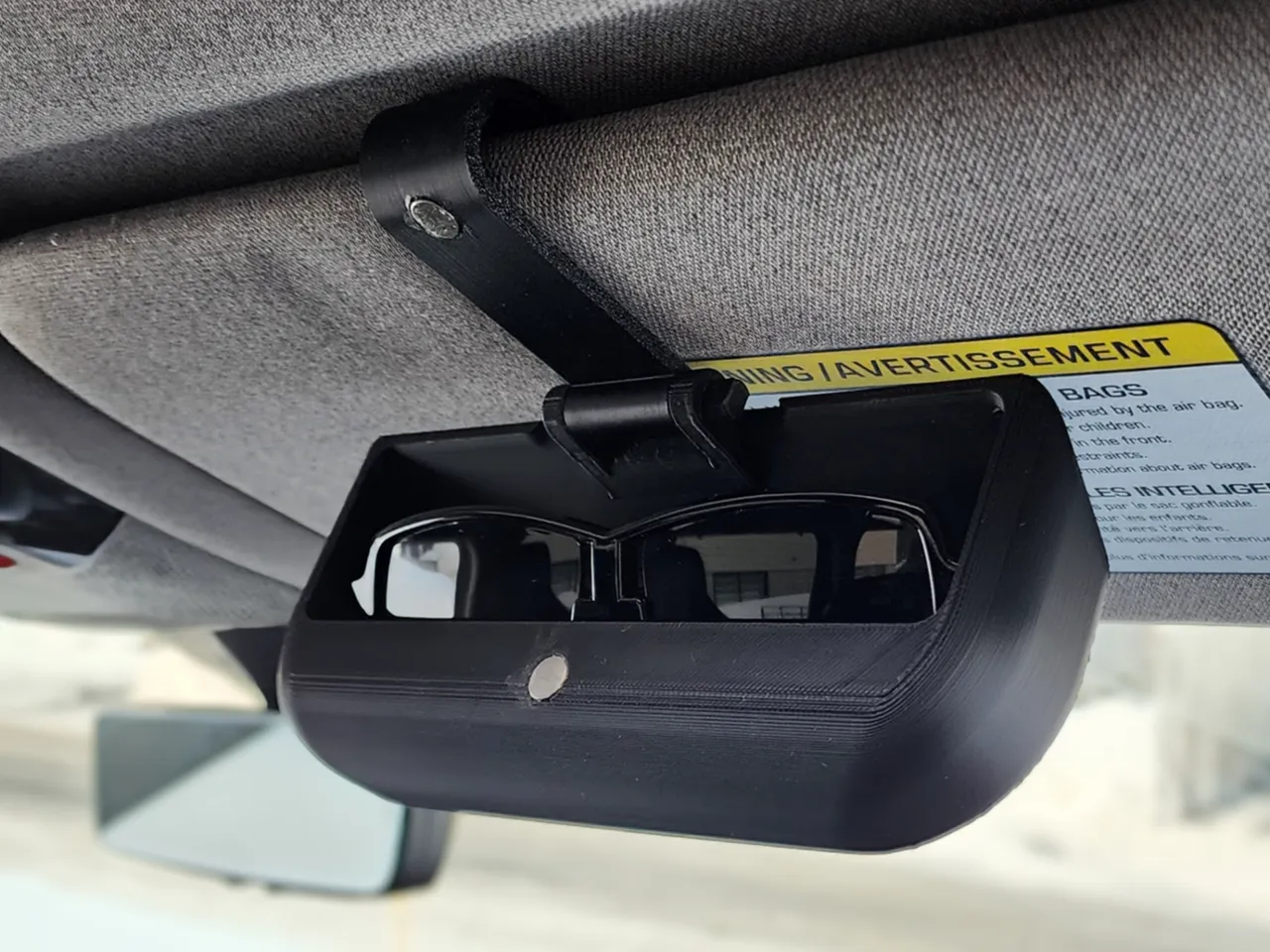 Sunglasses compartment holder clip for car visor view 3