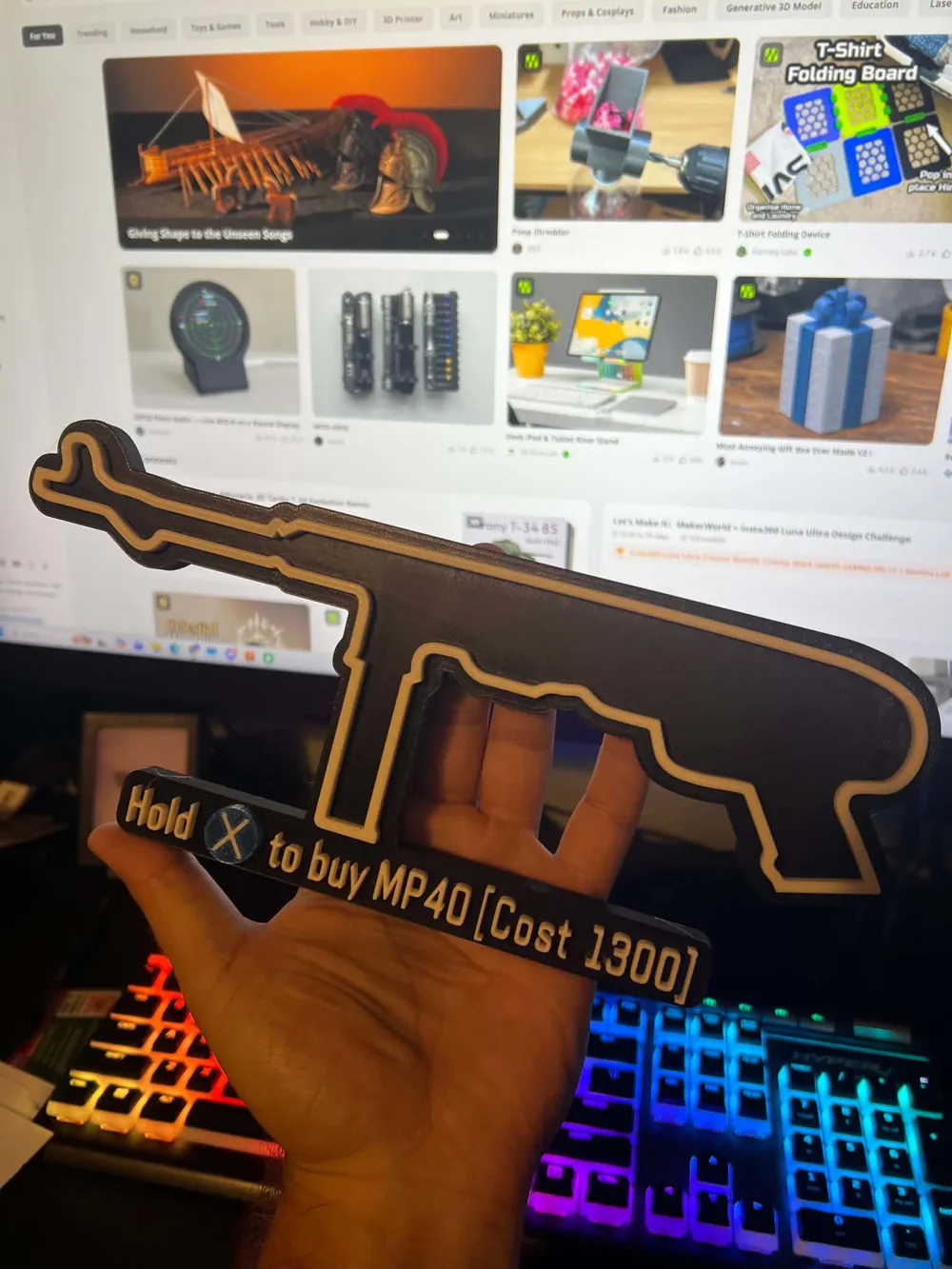 MP40 xbox Wall Prop COD Zombie Inspired Weapon - Free 3D Print Model ...