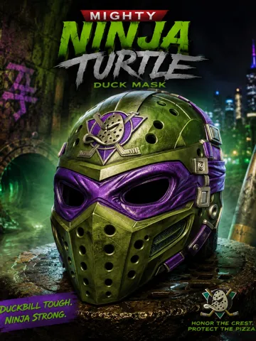 Pieza para disfraz o exhibición: Mighty Ninja Turtle Duck Mask — vista de referencia 2