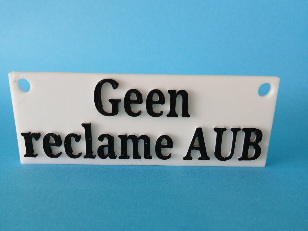 Geen reclame AUB