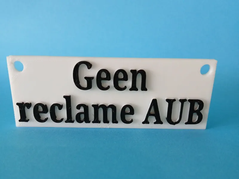 Geen reclame AUB